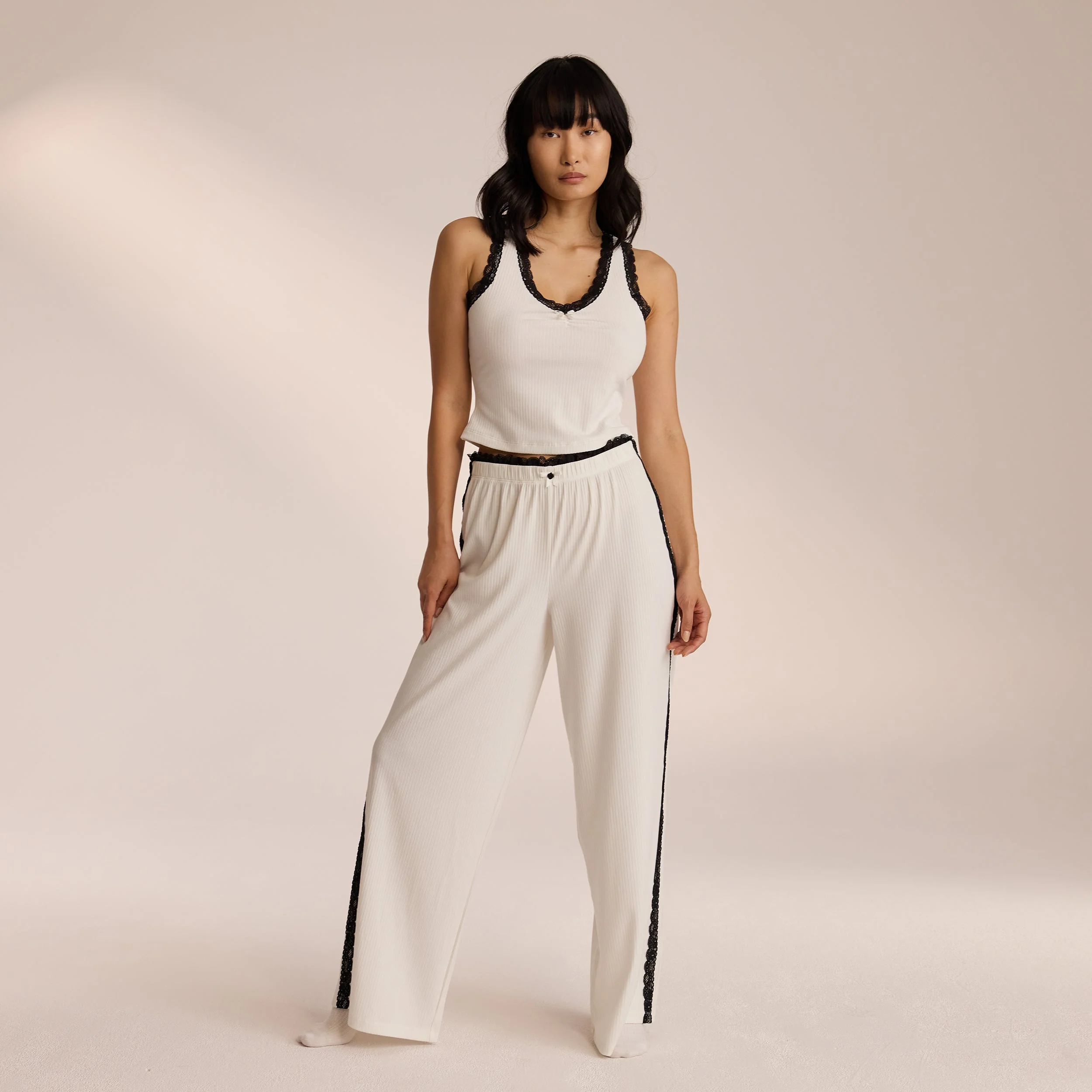 Lace Pyjama Bottoms - White