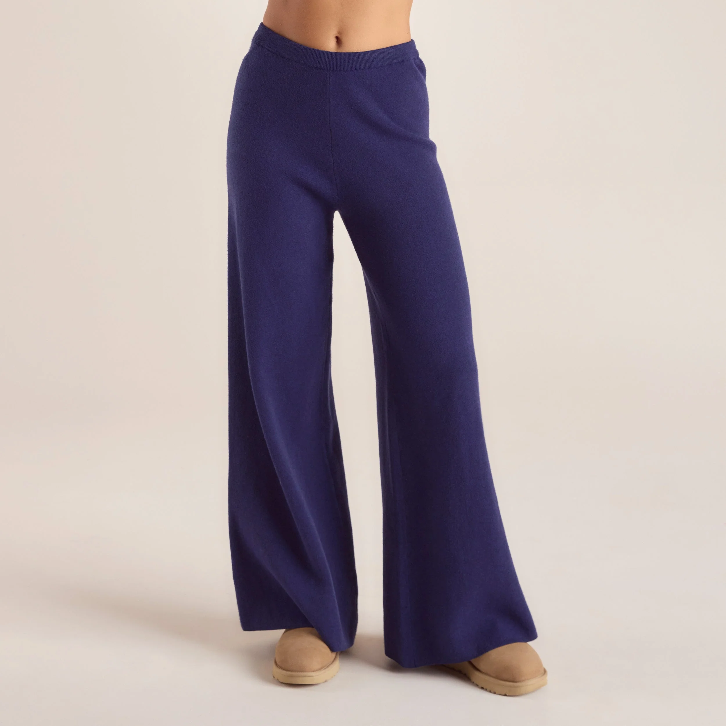 Logo Knitted Trousers - Navy