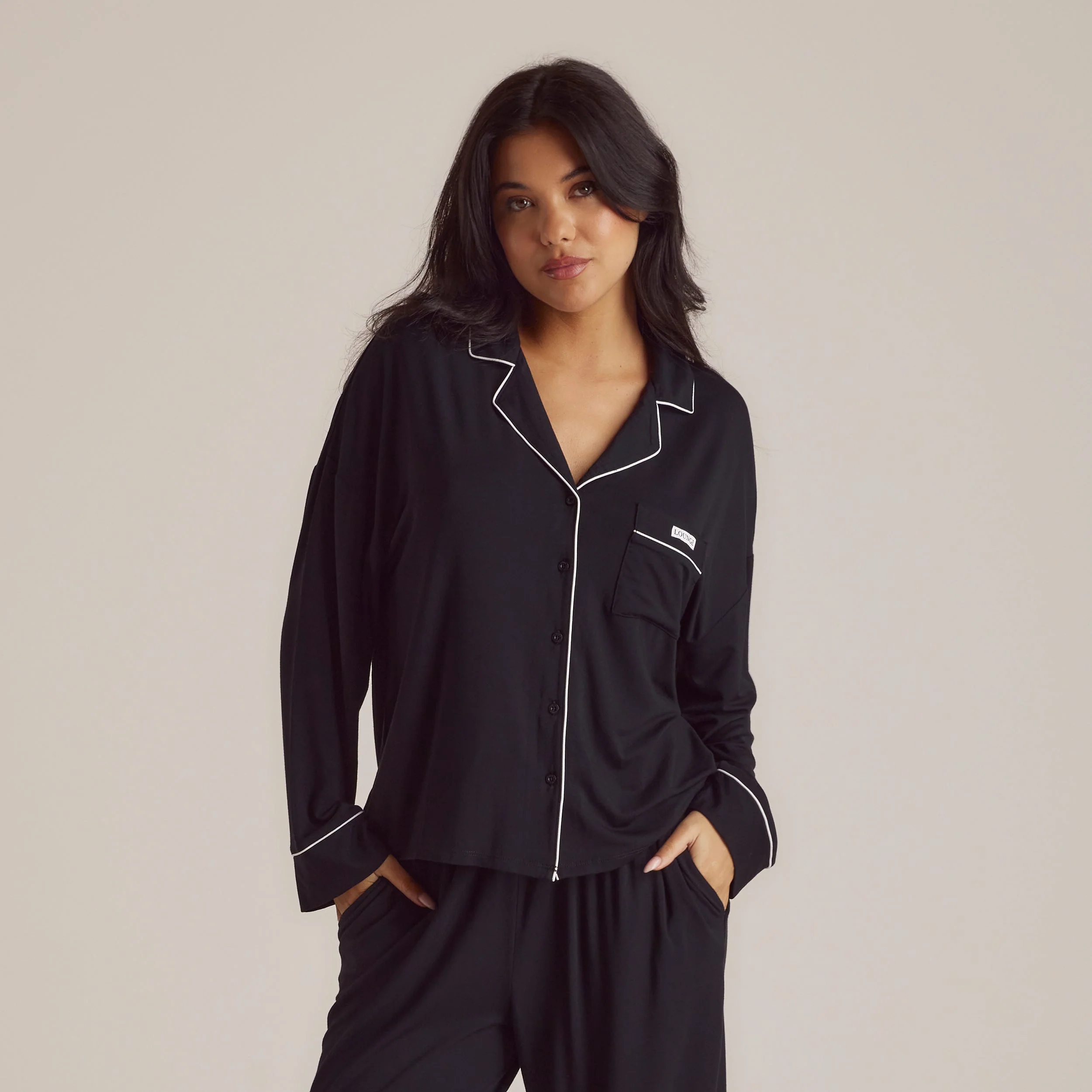 Modal Pyjama Shirt - Black