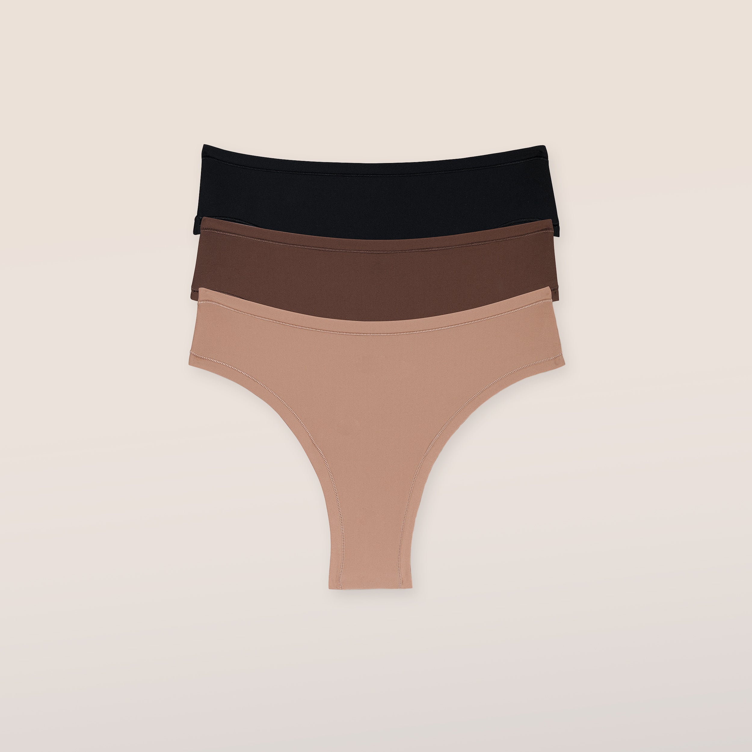 Nude Brazilian Briefs (3-Pack) - Multi