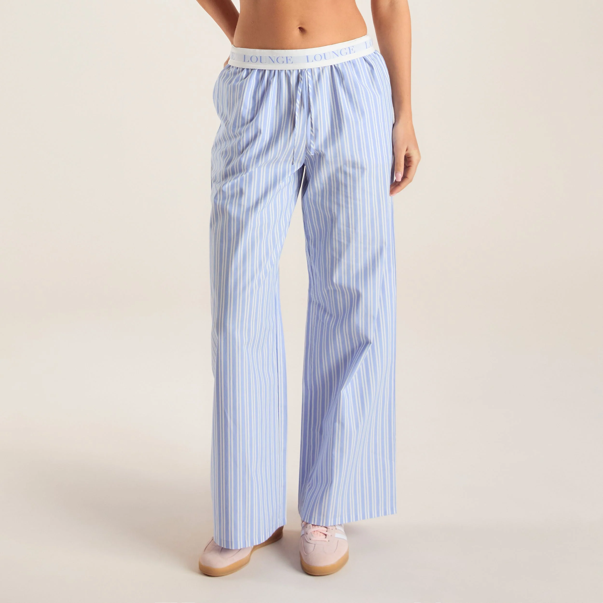 Pinstripe Trousers - Blue