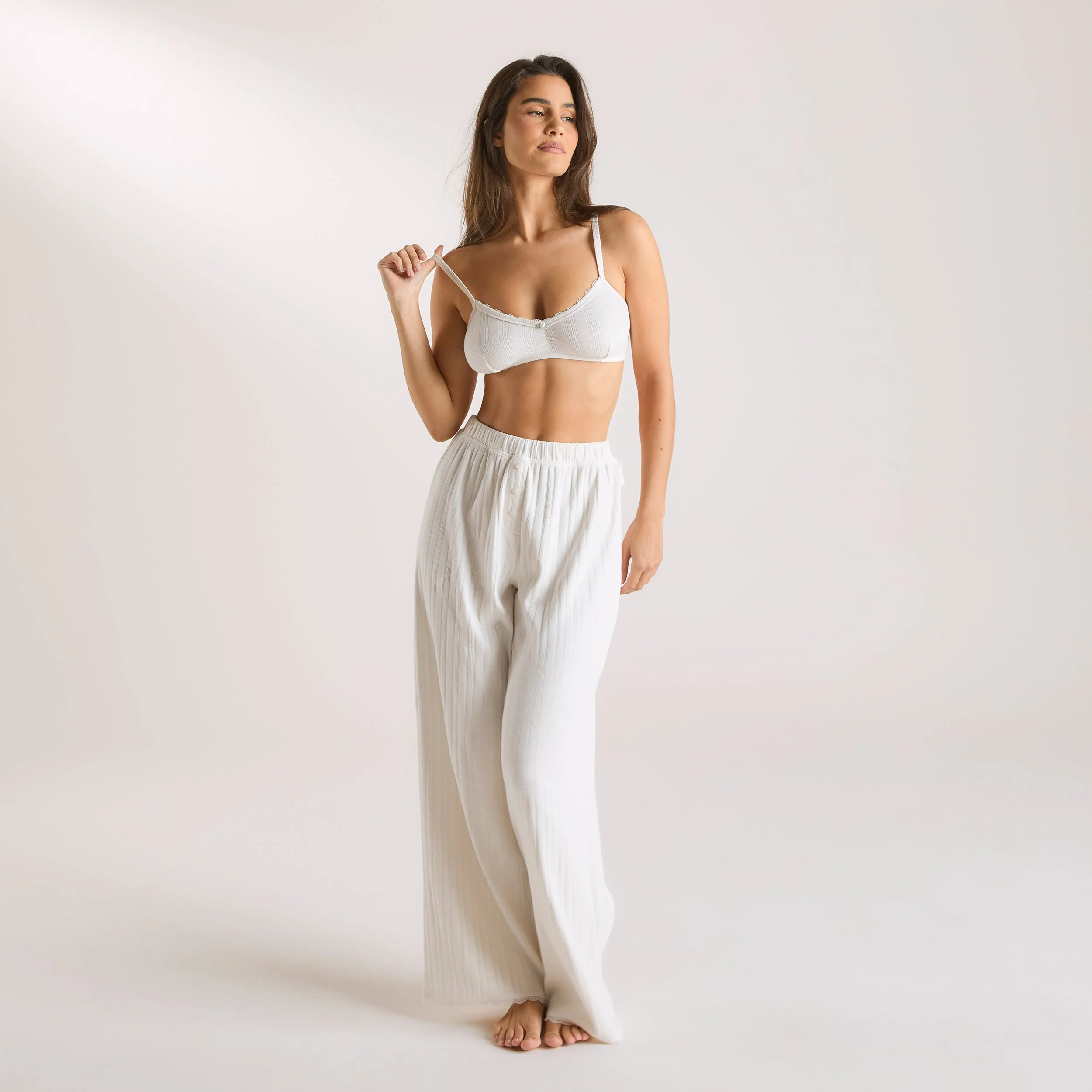 Pointelle Bralette - Cream