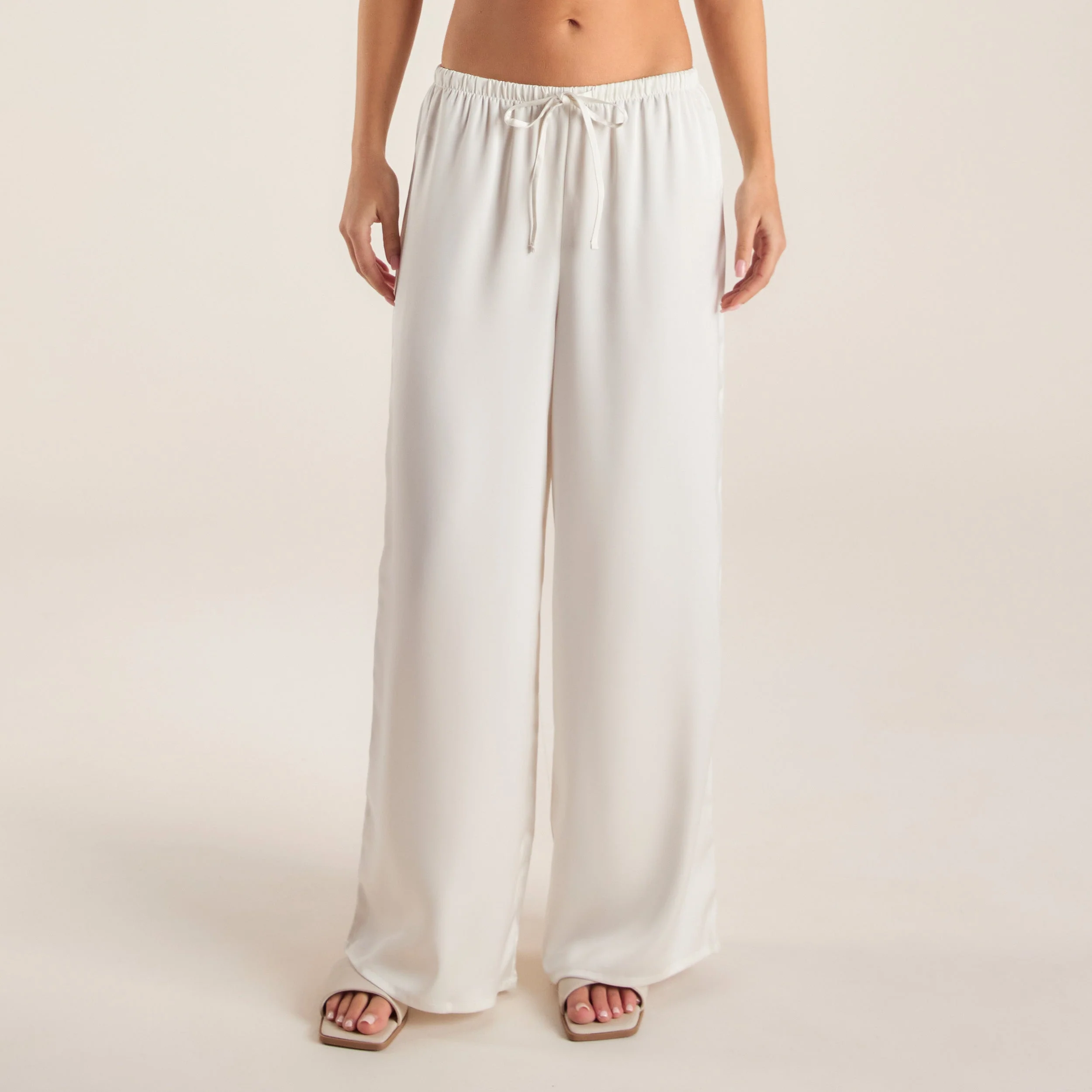 Satin Trousers - Off White